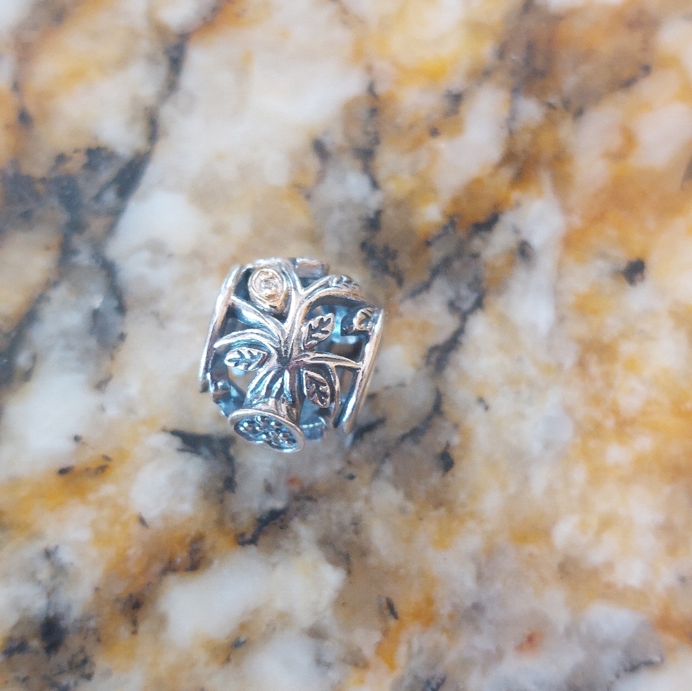 Pandora Silver & 14K Gold Leaf charm.